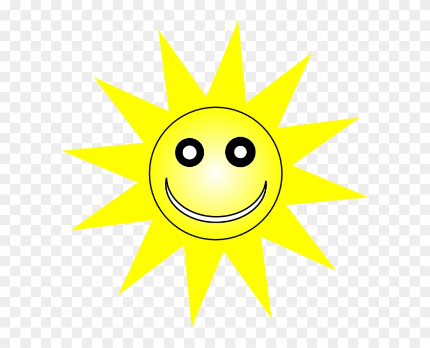 Happy Sun Smiley Happy Yellow Sun Clip Art At Vector - Sun Moon And Star - Png Download
