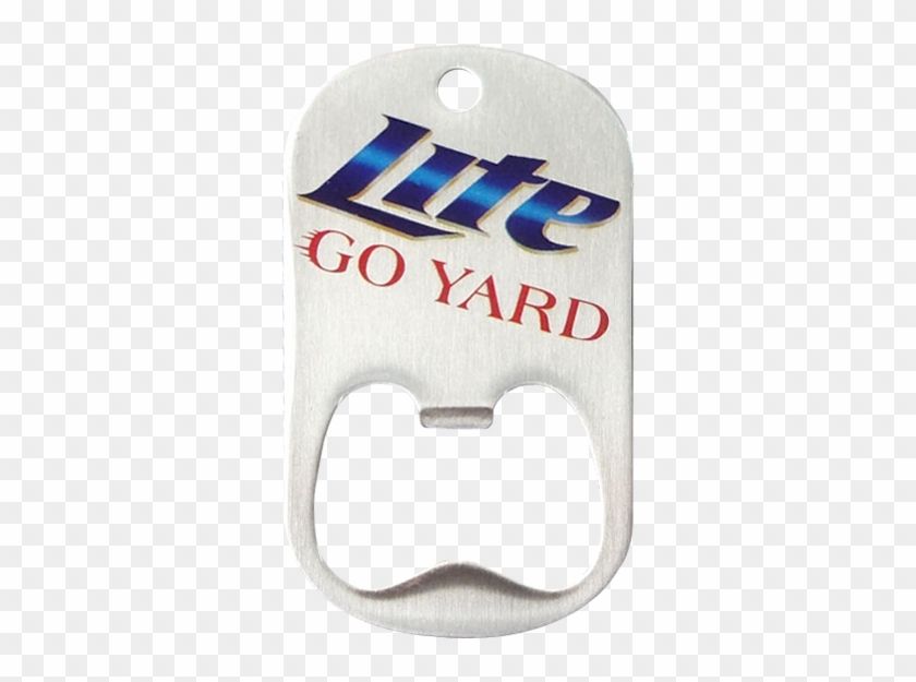 A Custom Middle Slot Dog Tag Bottle Opener With Color - Miller Lite Clipart #1244937