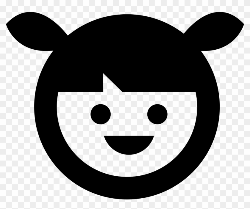 Girl Face With Two Small Pony Tails Comments - Icon Child Girl Clipart