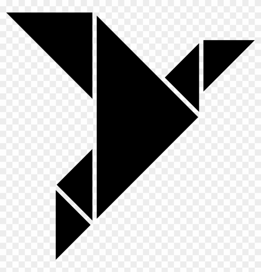 Origami Bird Flying Comments - Vector Black Bird Origami Clipart