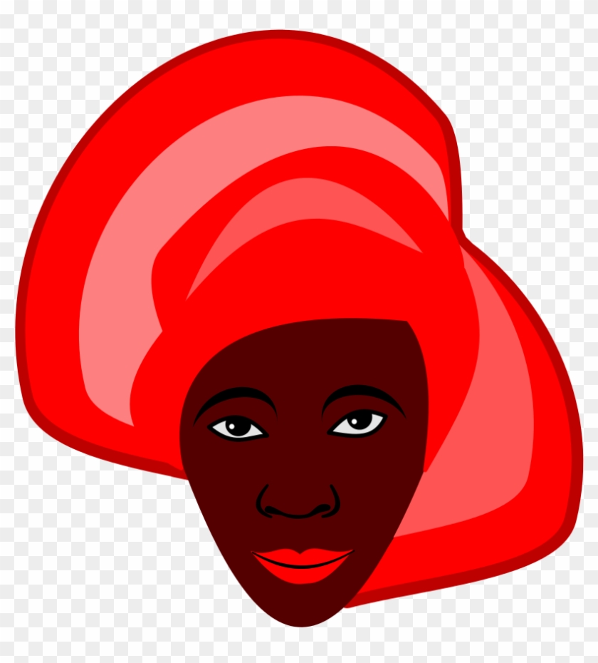 African Girl Face Icon Clipart