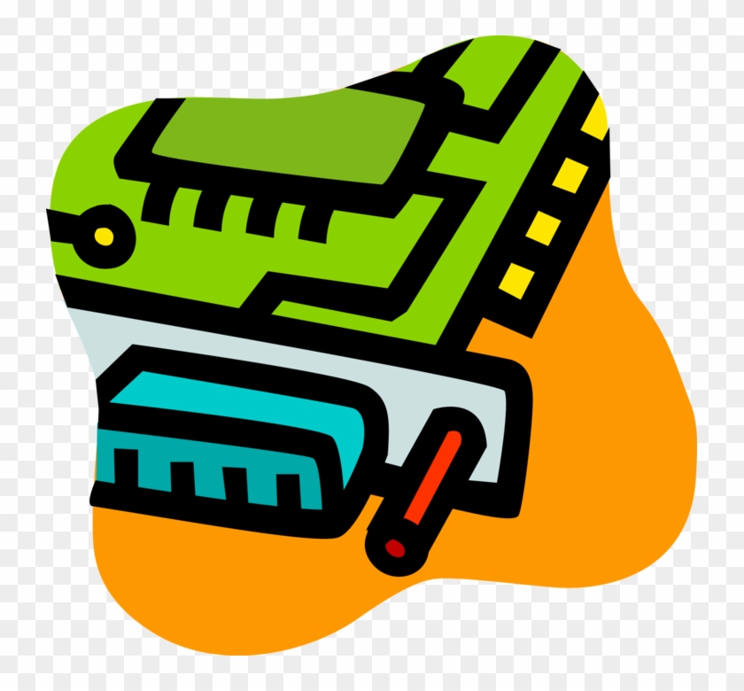 Vector Illustration Of Computer Printed Circuit Board Clipart #1245405