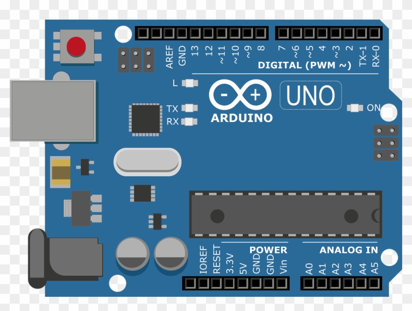 An Vector Graphics Image Of An Arduino Board - Arduino Uno Png Clipart