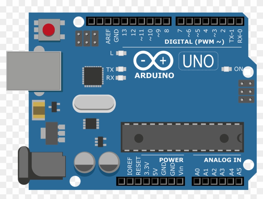 Download An Vector Graphics Image Of An Arduino Board - Arduino Uno Png