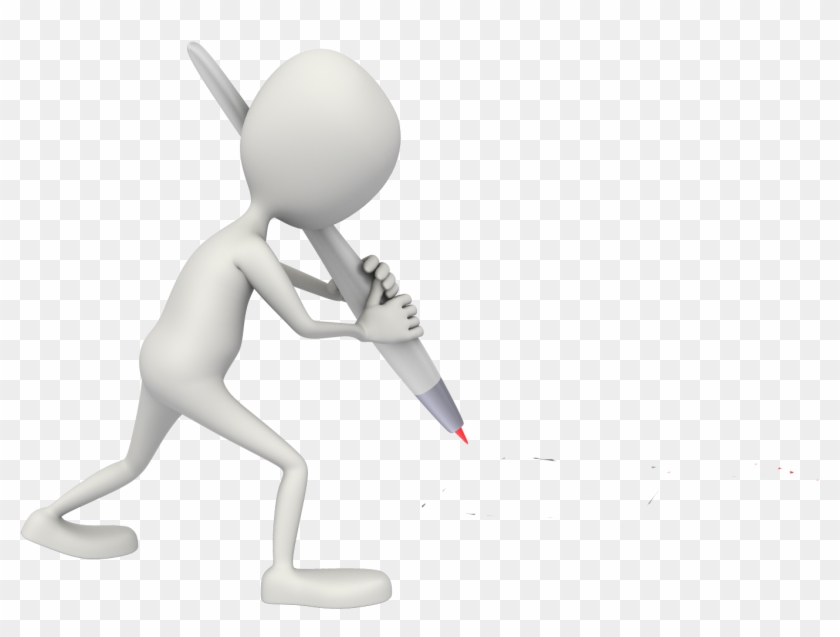 Stickman With Pen - Stickman Clipart