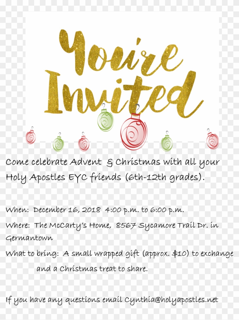 Eyc Christmas Party - Holiday You Re Invited Clipart