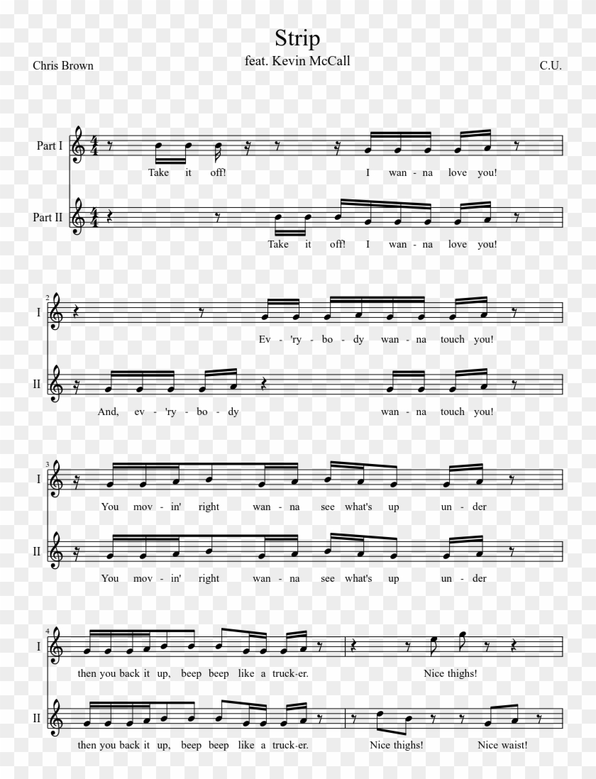 Chris Brown Feat - Banana Boat Song Score Clipart