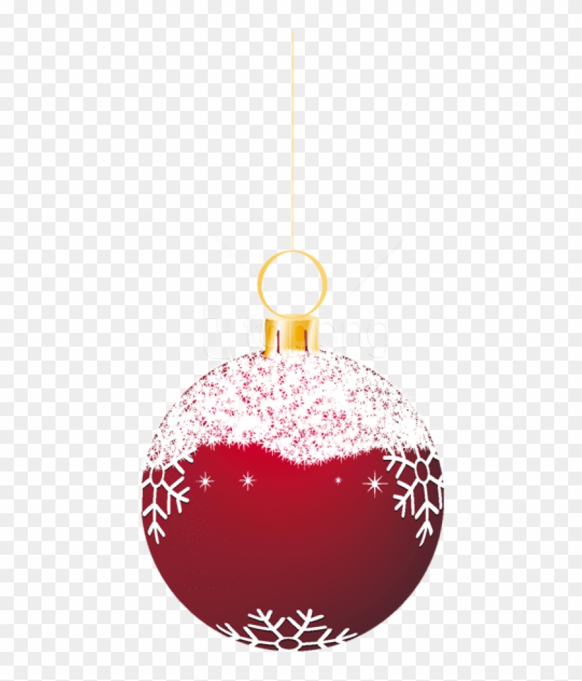 Free Png Transparent Red Snowy Christmas Ball Ornament - Transparent Christmas Balls Png Clipart #1249280
