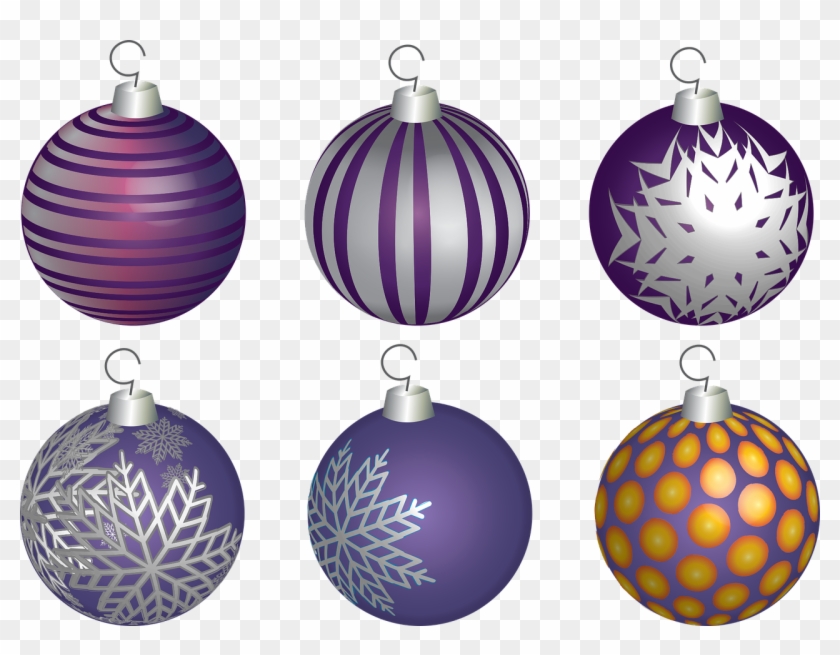 Purple Christmas Ornaments Png Clipart