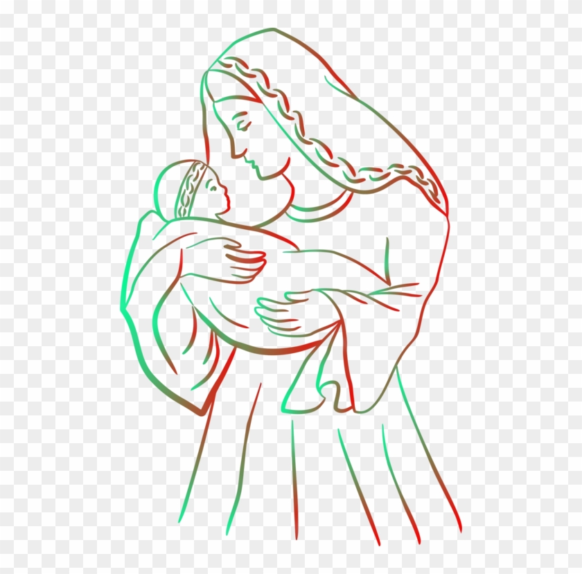 Christ Child Coloring Book Madonna Religion Nativity - Jesus Christ Drawing Easy Clipart #1250200