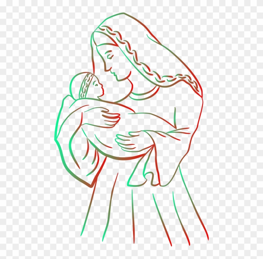 Christ Child Coloring Book Madonna Religion Nativity - Jesus Christ Drawing Easy Clipart