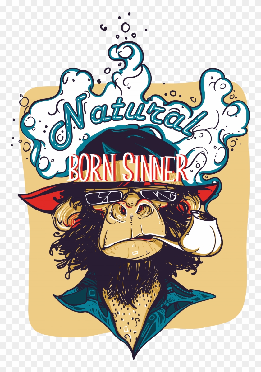 Natural Born Sinner Buy T Shirt Design - Illustration Clipart #1250465