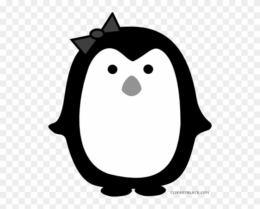 Girl Penguin Animal Free Black White Clipart Images - Girl Penguin Clip Art - Png Download #1250542