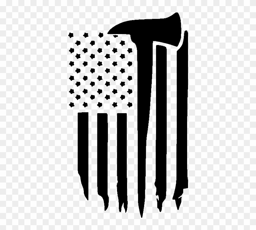 Firefighter Axe Flag File Size - Firefighter Flag With Axe Clipart