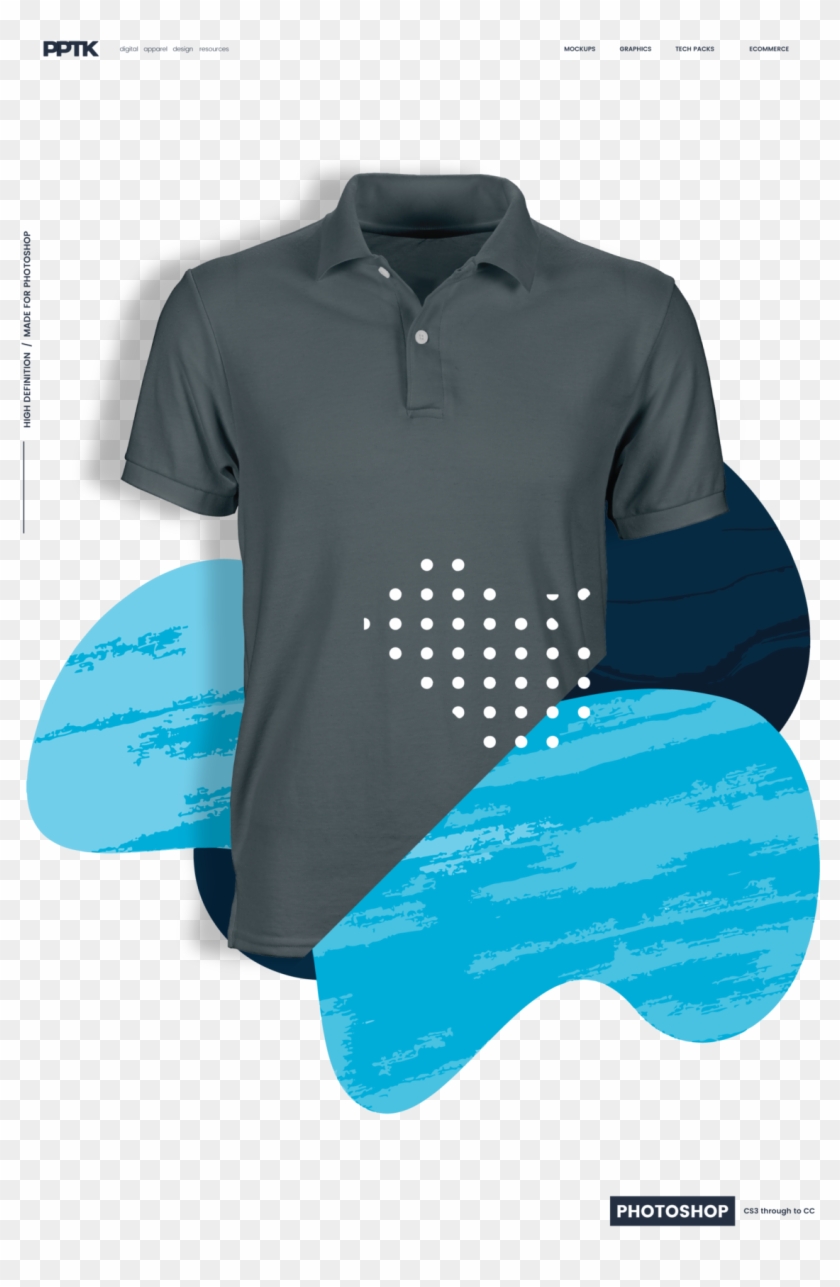 Ghosted Mens Polo Shirt Template Photoshop Hero - Polo Shirt Psd Mockup Free Clipart #1251351