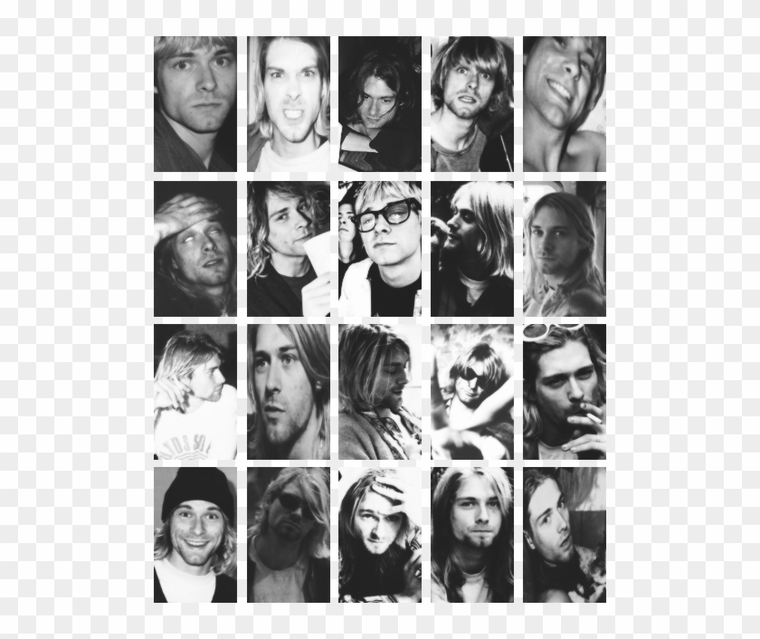 90s, Black And White, And Grunge Image - Kurt Cobain Evolution Clipart #1251430