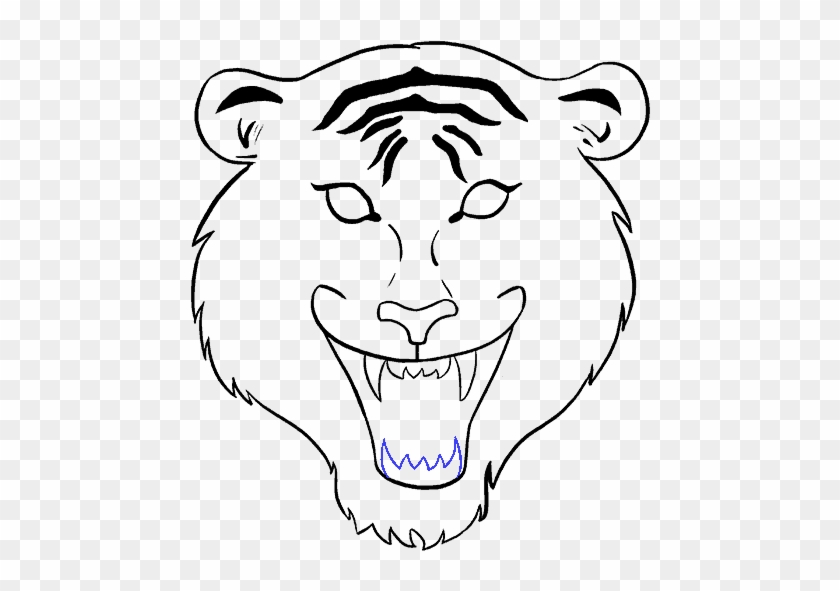 678 X 600 4 - Tiger Face Drawing Easy Clipart #1252019