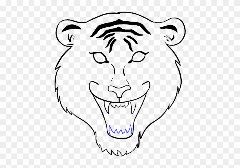 678 X 600 4 - Tiger Face Drawing Easy Clipart
