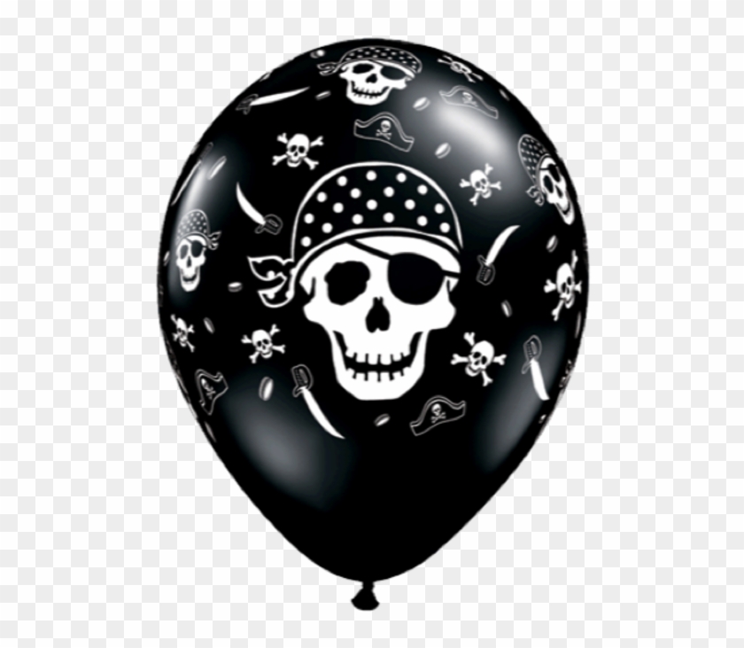 Pirate Skull & Cross Bones Black , Pose Med - Pirate Latex Balloon Clipart #1252241