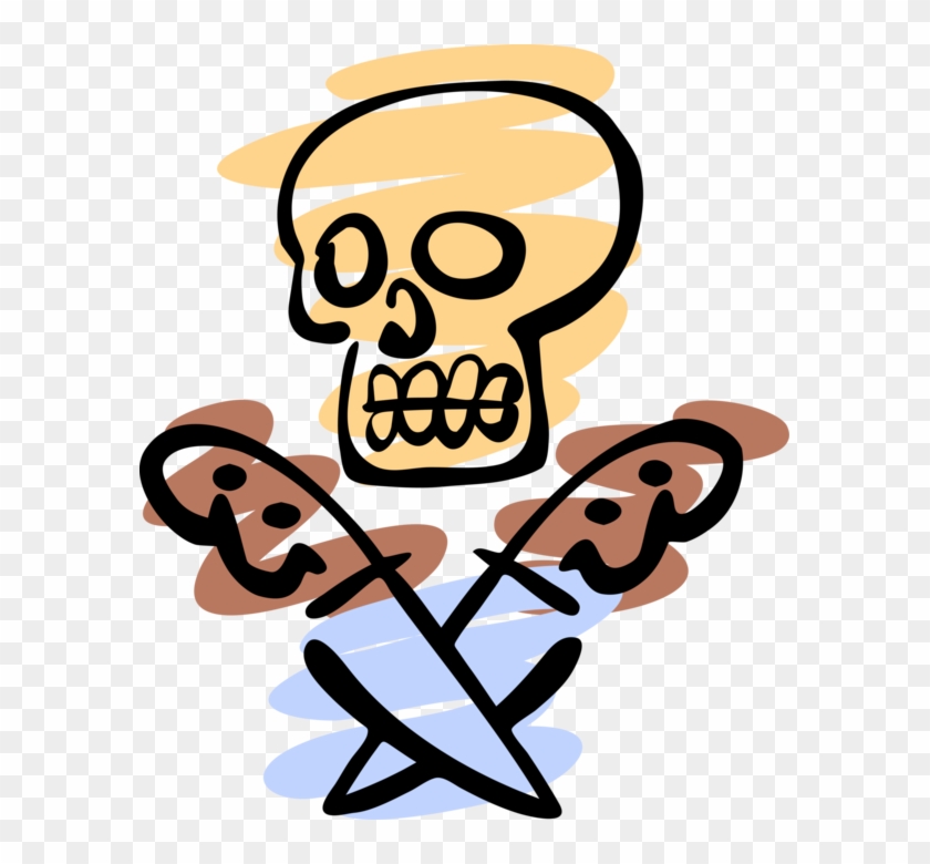 Vector Illustration Of Buccaneer Pirate Skull And Crossed - Skull And Crossbones Clip Art - Png Download #1252314