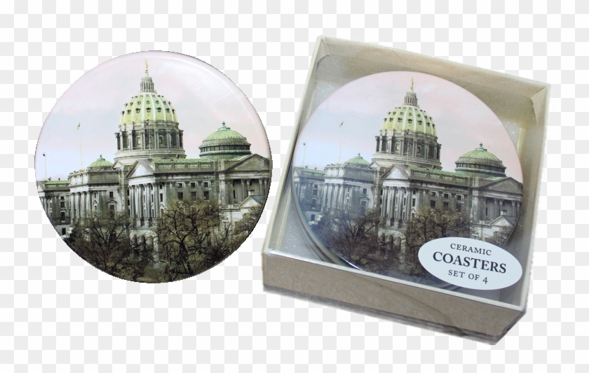 Pennsylvania State Capitol Building Ceramic Coaster Clipart #1252532