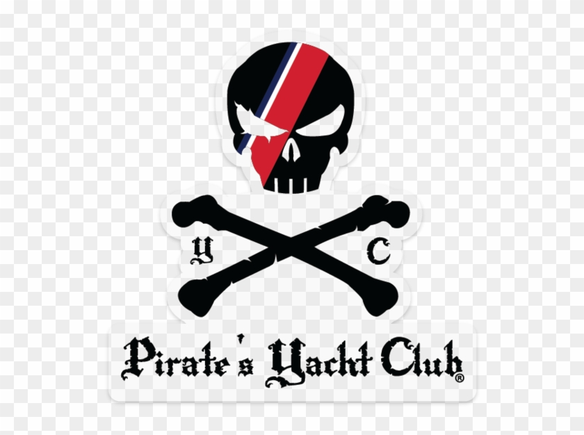 "skull & Crossbones Cg Stripe" Sticker Black - Skull And Crossbones Clipart