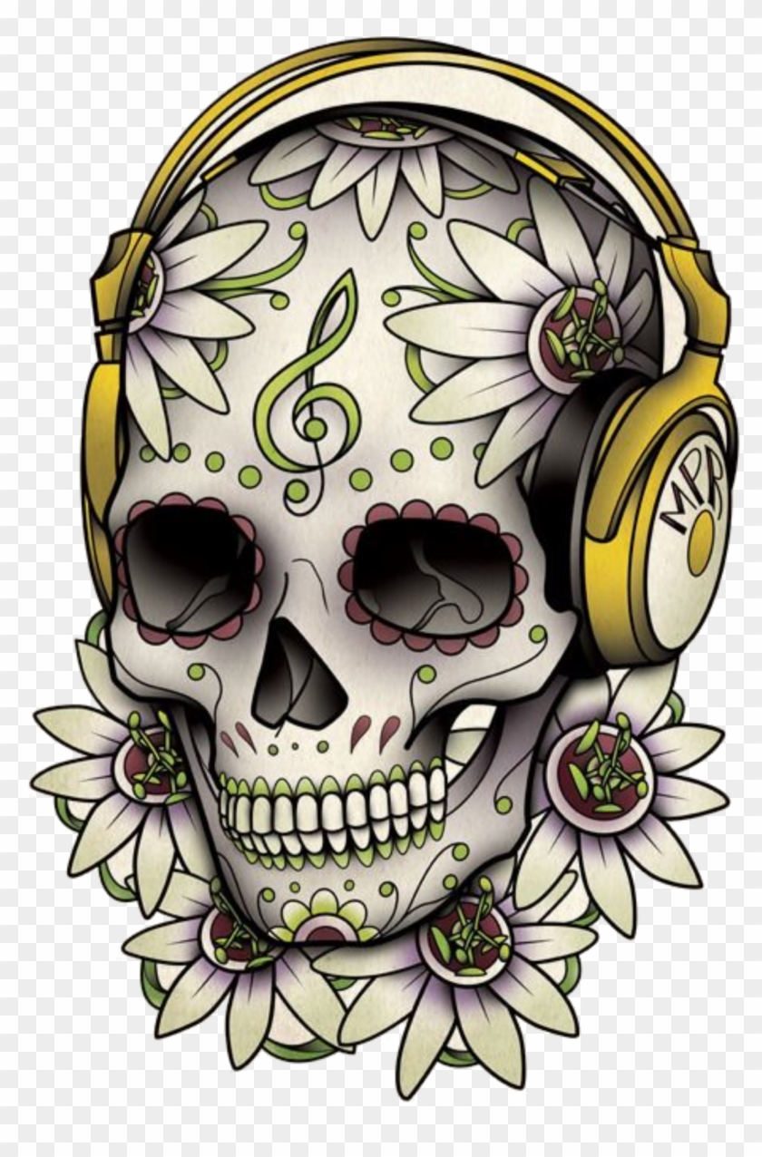 Tattoo Skull Calavera Dead Drawing Of The Clipart - Day Of The Dead Skull Music - Png Download #1252729