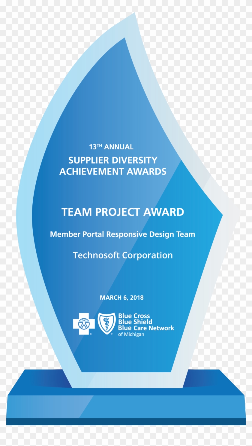 Technosoft Wins Third Achievement Award From Blue Cross - Trophy Clipart #1252786