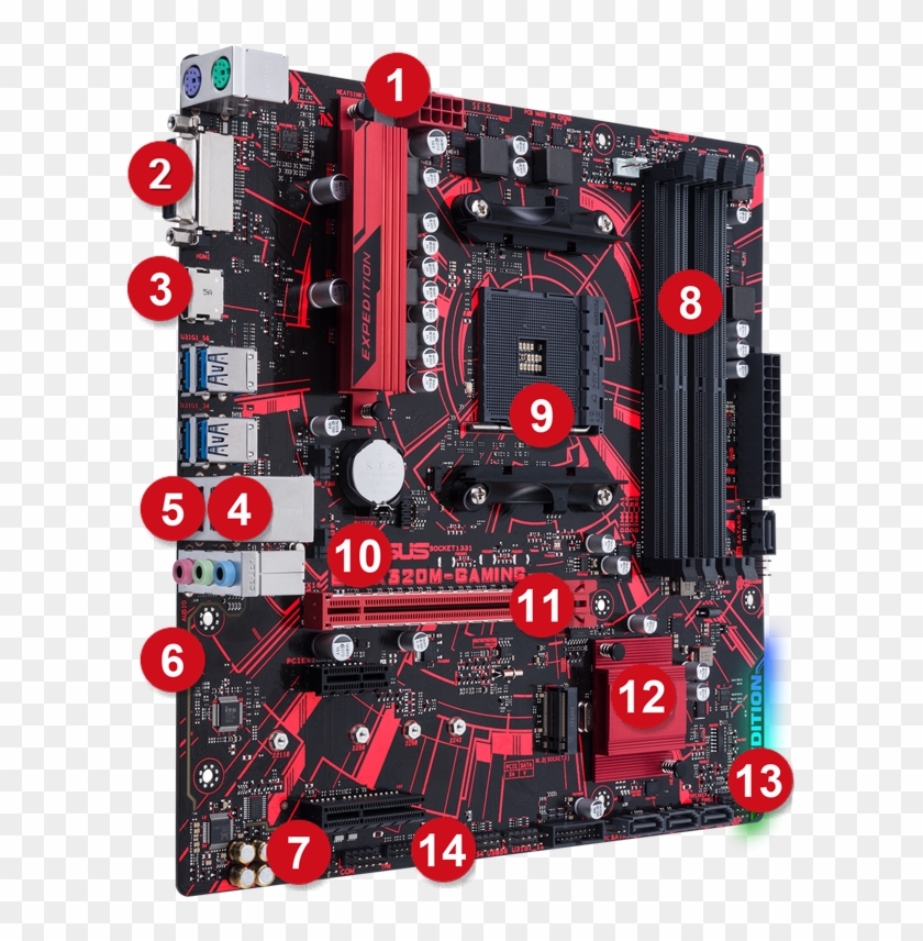 1 - Asus Ex A320m Gaming Amd Motherboard Clipart