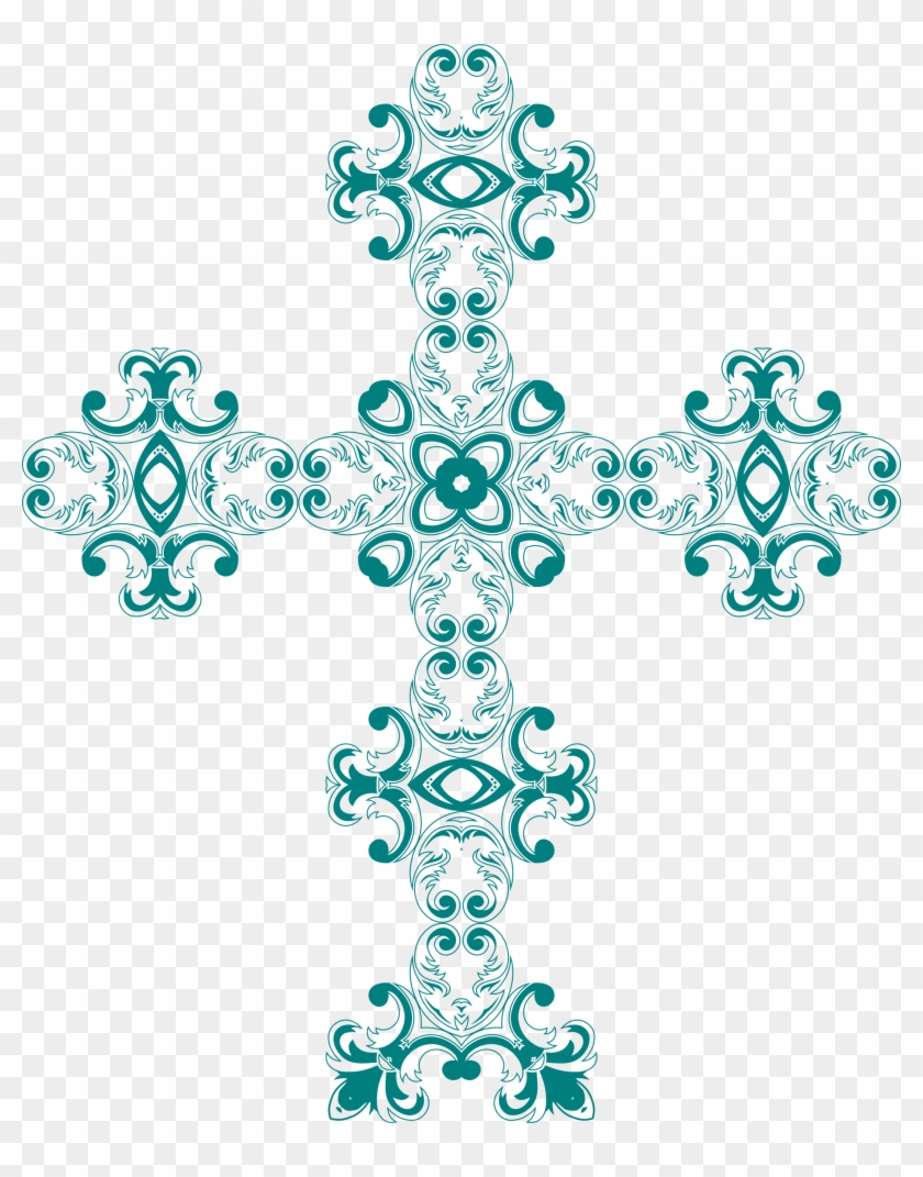 Vintage Floral Design Mark Ii Cross Png Stock - Floral Design For Cross Clipart #1253733