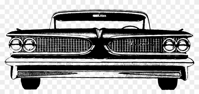 Vector Classic Car Clipart Black And White - Vintage Car Front Vector - Png Download