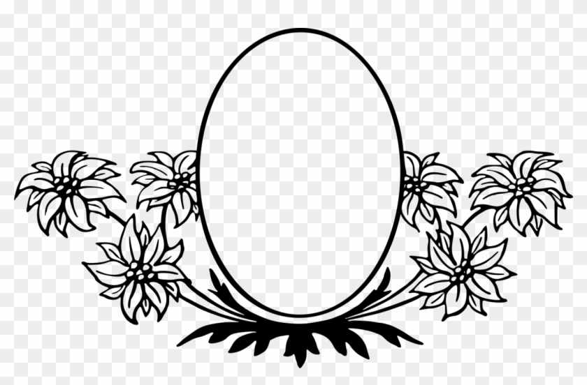 Borders And Frames Picture Frames Flower Floral Design - Frames Border Design Clipart Black And White - Png Download