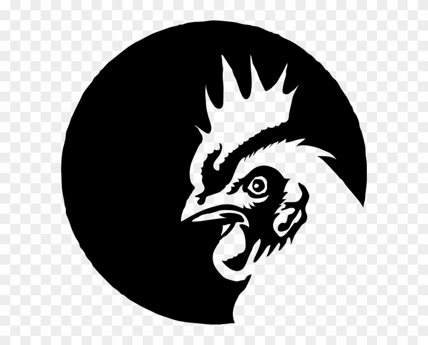 Chicken Head Silhouette Png - Black And White Chicken Clipart Transparent Png #1253947