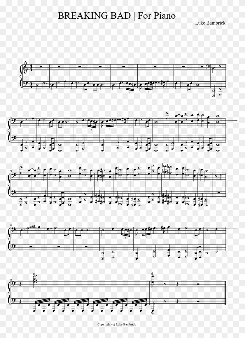 Breaking Bad - Sheet Music Clipart #1254664