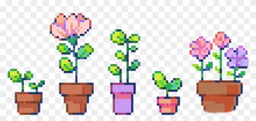 Pixel Aesthetic Plants Green Tumblr Grunge Plant Roses - Pixel Plant Png Clipart