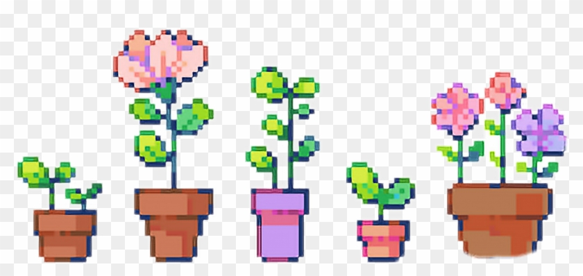Pixel Aesthetic Plants Green Tumblr Grunge Plant Roses - Pixel Plant Png Clipart #1255102