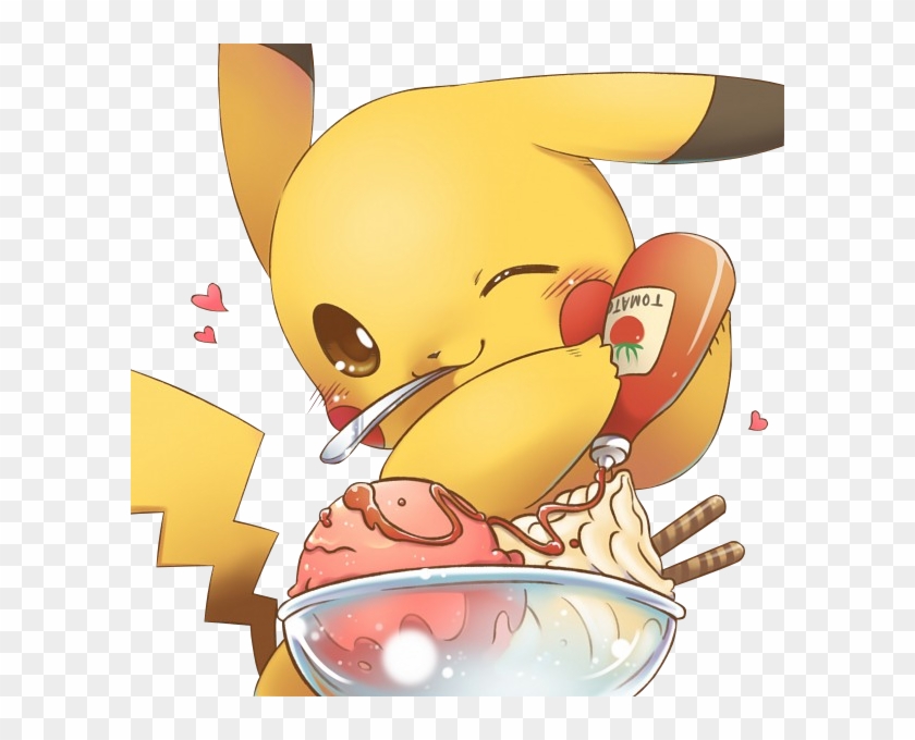 Download Image - Pikachu Ice Cream And Ketchup Clipart #1255254