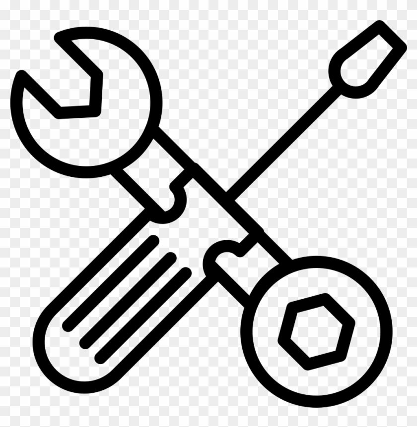 Wrench And Bolt Tool And Screwdriver Outline Svg Png - Outline Picture Of Tools Clipart #1256056