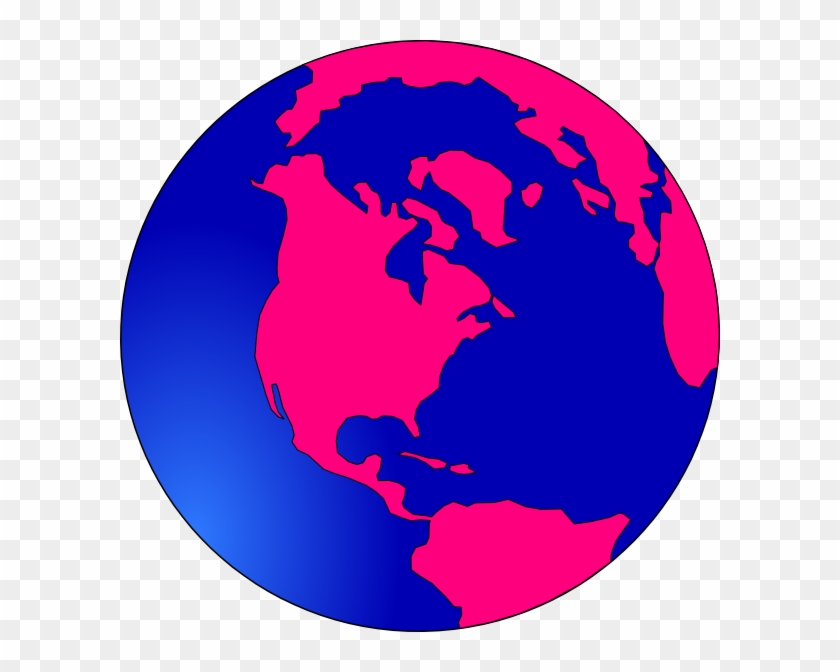 Small - Pink And Blue Globe Clipart