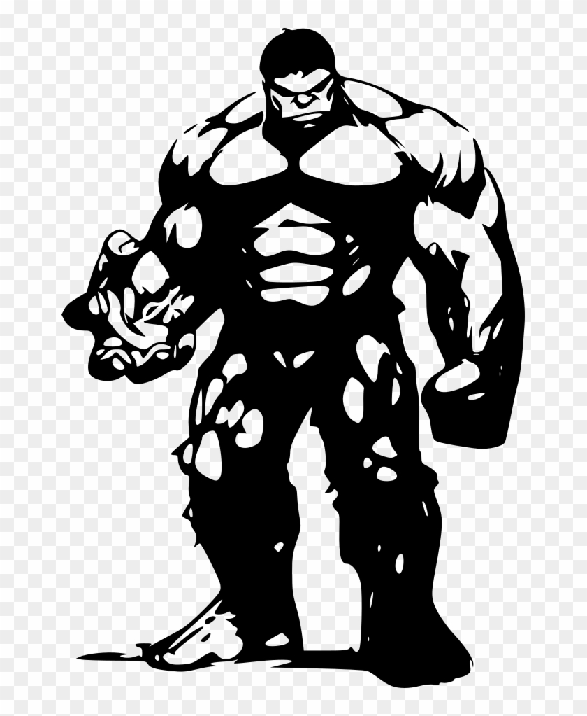 The Hulk - Avengers Black And White Clipart