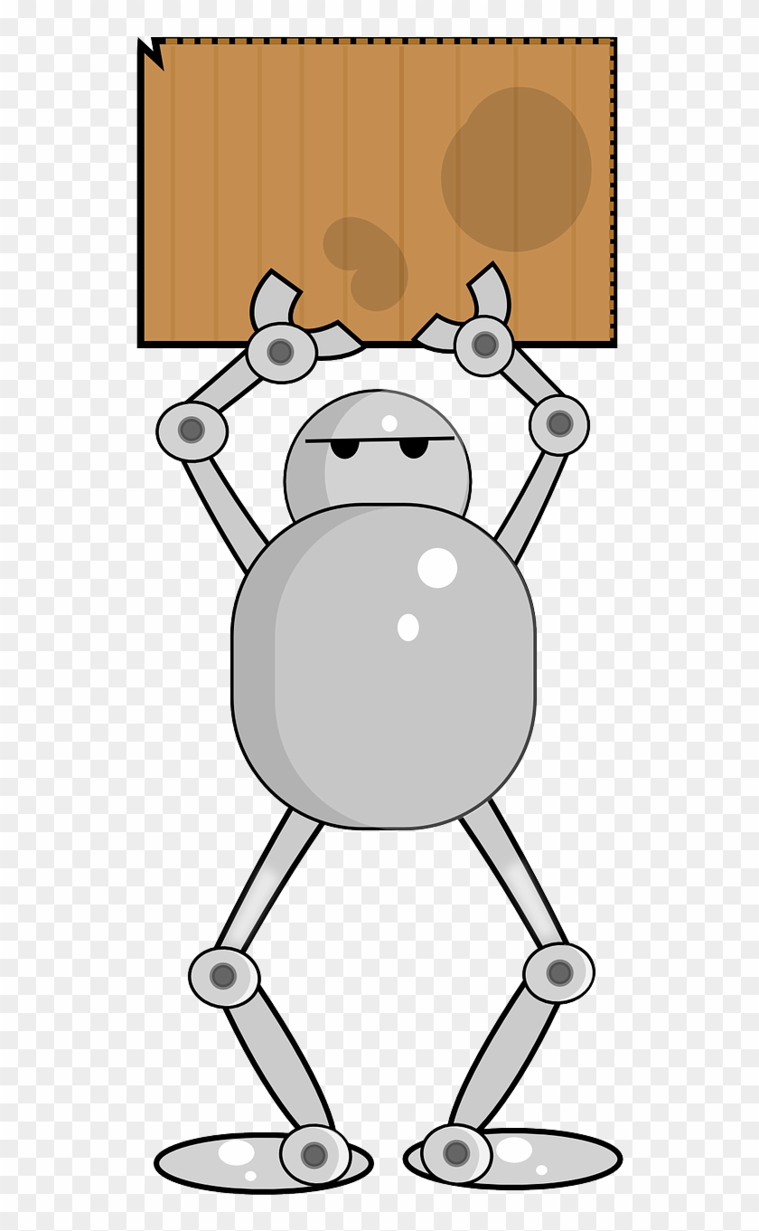 Robot Carrying A Sign Clipart #1256490