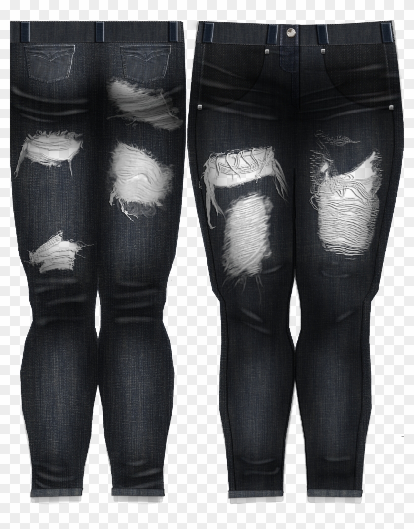 A Pants Set I Made For Second Life - Second Life Jeans Texture Clipart #1256653