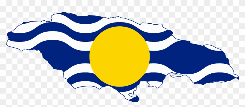 Flag Map Of Jamaica - West Indies Flag Map Clipart