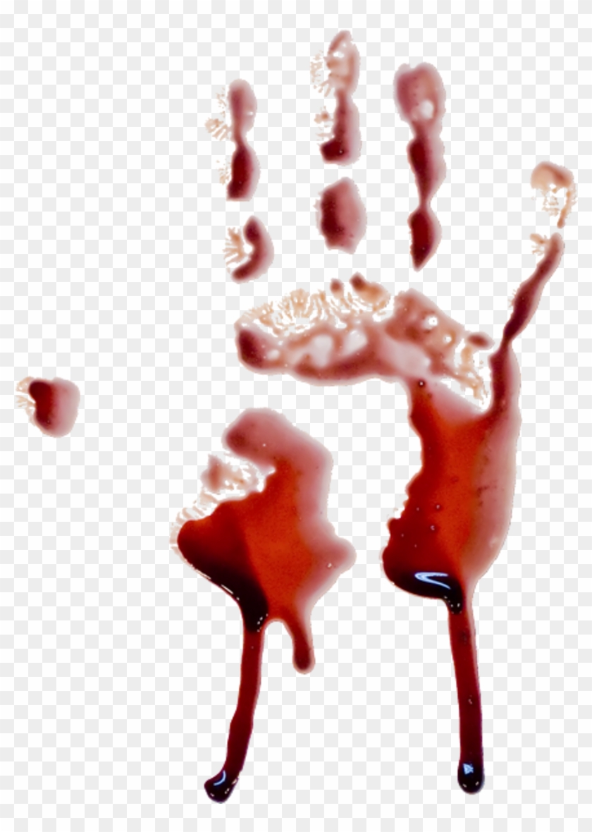 Handprint Blood Dripping Transparent Background - Bloody Handprint Transparent Png Clipart #1258333