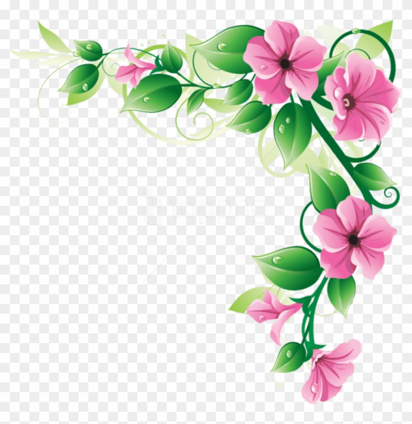 Free Png Flowers Borders Png - Flowers Border Png Hd Clipart #1258379