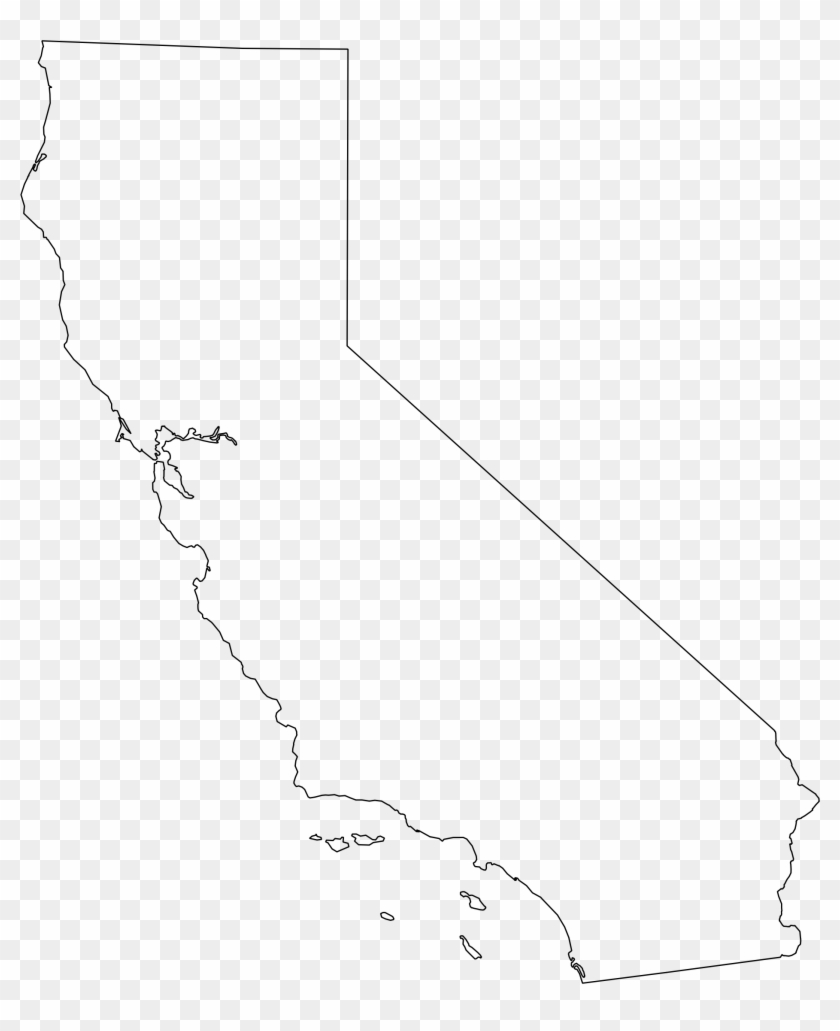 Map Of United States - California Outline Map Clipart