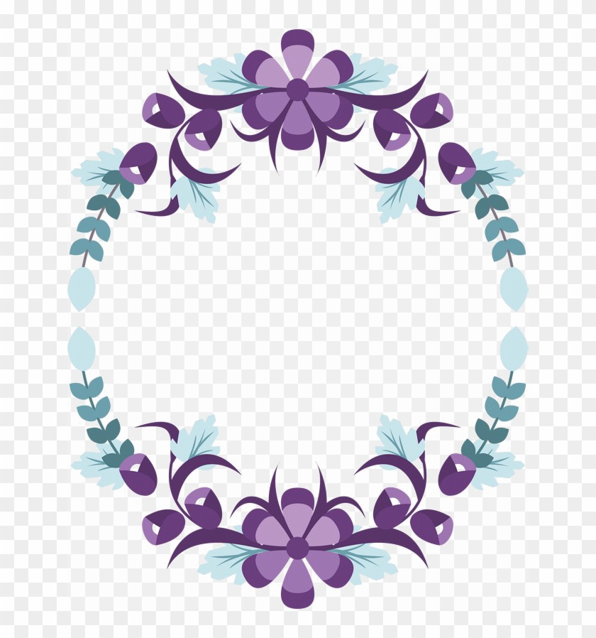 Violet Floral Border Png Pic - Gold T Letter Mangalsutra Design Clipart