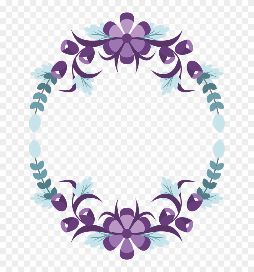Violet Floral Border Png Pic - Gold T Letter Mangalsutra Design Clipart #1258889