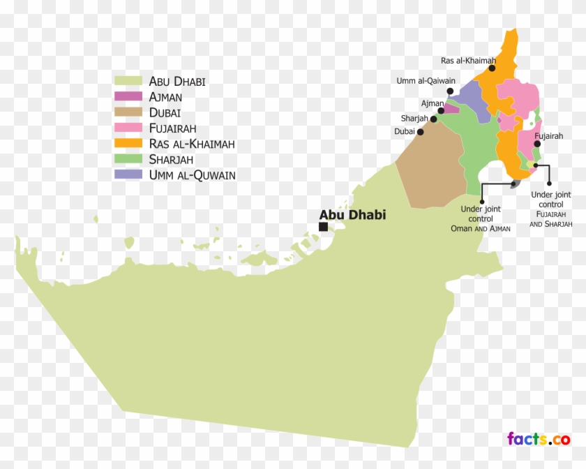 Geography - Uae Political Map Outline Clipart #1259220