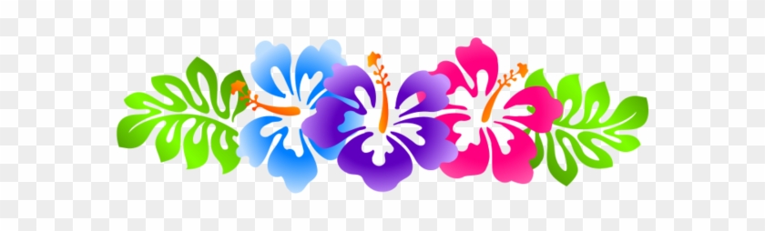 Luau Clip Art Borders Free Hibiscus Line - Hawaiian Flower Clipart Border - Png Download
